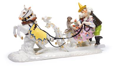 A sleigh ride with court jester Fröhlich and his wife, - Nábytek