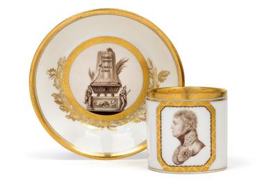 A Tsar Alexander I Pavlovitch portrait cup with saucer, - Furniture and works of art