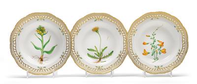 Flora Danica soup plates, - Mobili e oggetti d'arte