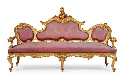 Large and splendid Neo-Baroque canapé, - Mobili e oggetti d'arte