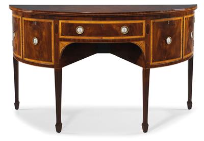 Large demi-lune console table, - Furniture and works of art