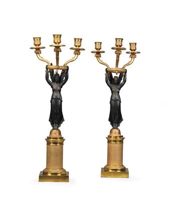 Pair of candelabras, - Mobili e oggetti d'arte