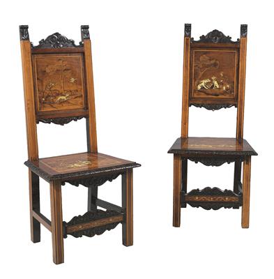 A pair of armchairs, - Starožitnosti - Nábytek, Sochařská díla, Sklo a Porcelán