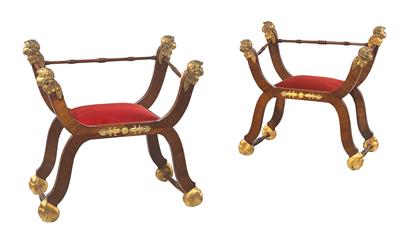 A pair of decorative stools, - Works of Art - Furniture, Sculptures, Glass and Porcelain
