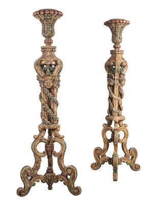 A pair of torcheres, - Works of Art - Furniture, Sculptures, Glass and Porcelain