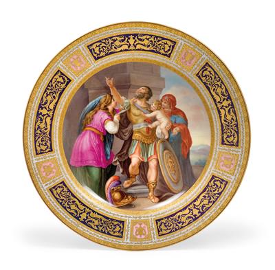 A pictorial plate “Hector’s Farewell”, - Oggetti d'arte - Mobili, sculture, vetri e porcellane