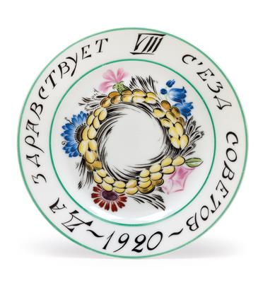 A propaganda plate 1920, - Works of Art - Furniture, Sculptures, Glass and Porcelain