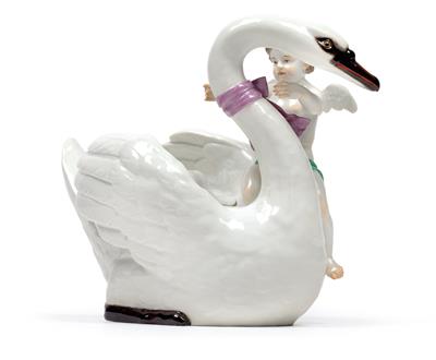 A sugar bowl with cover from the "Swan service", - Works of Art - Furniture, Sculptures, Glass and Porcelain