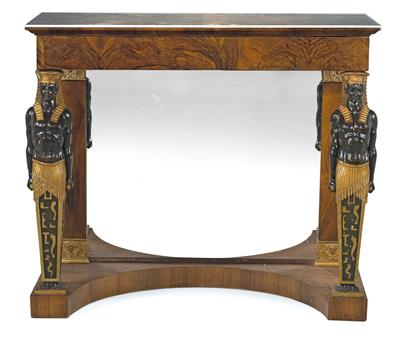 An early Biedermeier console table, - Works of Art - Furniture, Sculptures, Glass and Porcelain