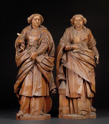 Two Renaissance sculptures, Saint Christina and Saint Barbara, - Oggetti d'arte - Mobili, sculture, vetri e porcellane