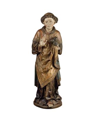 Workshop of Hans Klocker (active between 1474 and 1500) Gothic Saint Stephen, - Works of Art - Furniture, Sculptures, Glass and Porcelain