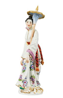 A Japanese Couple with Parasols, - Furniture, Porcelain, Sculpture and Works of Art