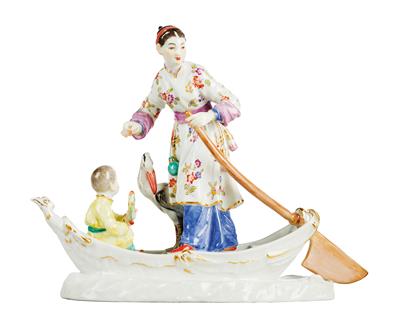 A Japanese Woman with Child and Cormorant, Rowing a Boat, - Mobili e Antiquariato