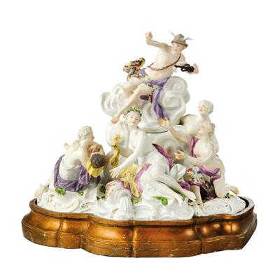 A Large Mythological Group - “Mercury Handing Over the Bacchus Child to the Nymphs", - Furniture, Porcelain, Sculpture and Works of Art
