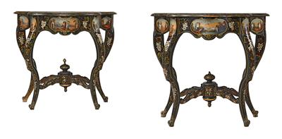 A Pair of Console Tables, - Furniture, Porcelain, Sculpture and Works of Art