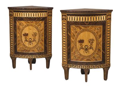 A Pair of Corner Cabinets, - Furniture, Porcelain, Sculpture and Works of Art