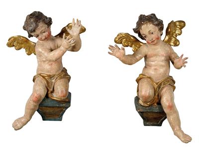 A Pair of Superb Baroque Angels, - Furniture, Porcelain, Sculpture and Works of Art