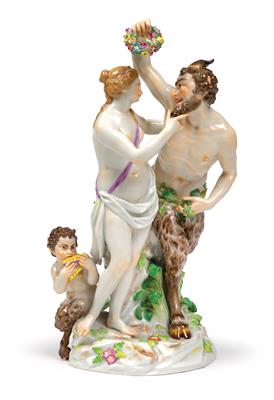 A Satyr Group, - Furniture, Porcelain, Sculpture and Works of Art