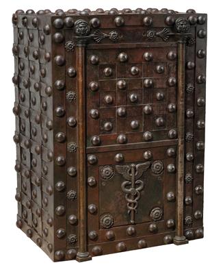 A Small Iron Safe, - Furniture, Porcelain, Sculpture and Works of Art
