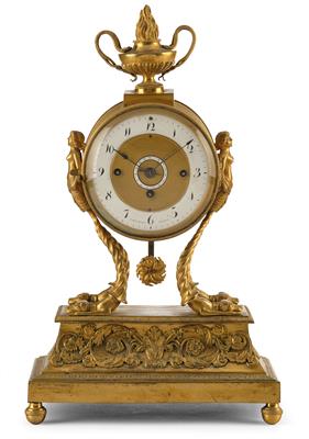 A Small Neo-Classical Bronze Clock from Vienna - Furniture, Porcelain, Sculpture and Works of Art