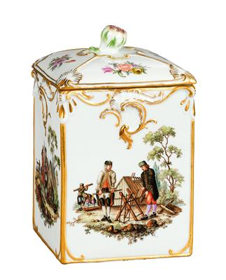 A Tobacco Box with Cover and 14 Miners, - Furniture, Porcelain, Sculpture and Works of Art