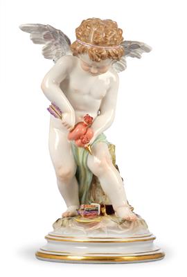 Cupid Piercing Two Flaming Hearts with His Arrow, - Furniture, Porcelain, Sculpture and Works of Art