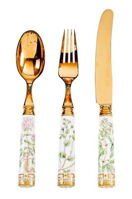 Flora Danica Knife, Fork and Spoon, - Mobili e Antiquariato