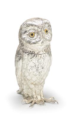 An Ice Bucket / Wine Cooler in the Form of an Owl, Franco Lapini, - Asian Art, Works of Art and Furniture