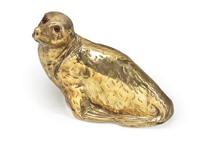 An Ice Bucket / Wine Cooler in the Form of a Seal, Franco Lapini, - Asian Art, Works of Art and Furniture