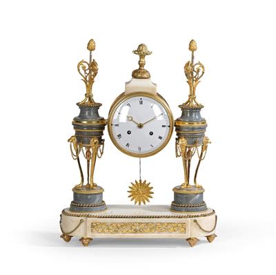 A Louis XVI Marble Mantel Clock - Asian Art, Works of Art and Furniture