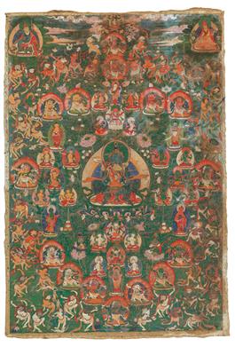A Thangka - “The Deities of the Tibetan Book of the Dead”, Tibet, 18th Century - Asian Art, Works of Art and Furniture