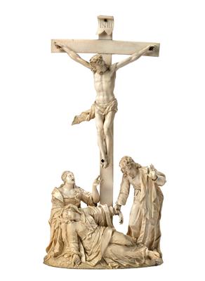 A Baroque Ivory Crucifixion Group, - Antiquariato