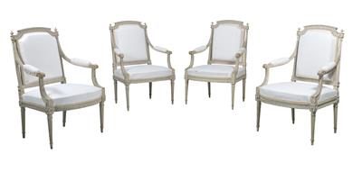 A Set of 4 Louis XVI Armchairs, - Works of Art
