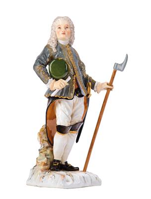 A Rare Miner Figure from the Series of Miner Figures after Engravings by Christoph Weigel, Nuremberg 1721, - Antiquariato