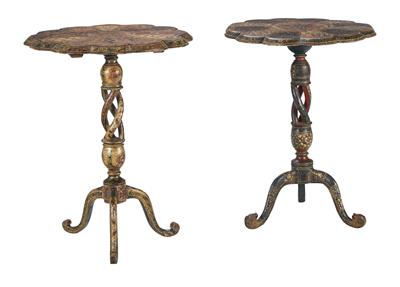 Two Slightly Different Venetian Side Tables, - Works of Art
