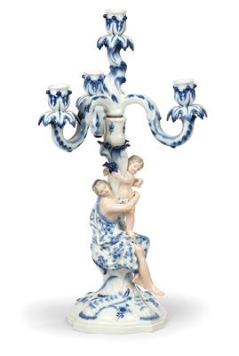 An Onion-Pattern Candelabrum with Mother and Child, - Starožitnosti