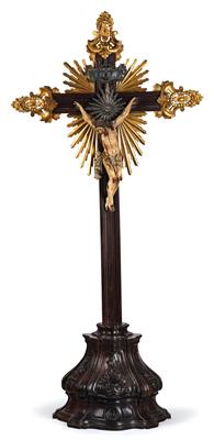 Barockes Standkreuz mit Elfenbein Christus, - Asiatika, Antiquitäten und Möbel