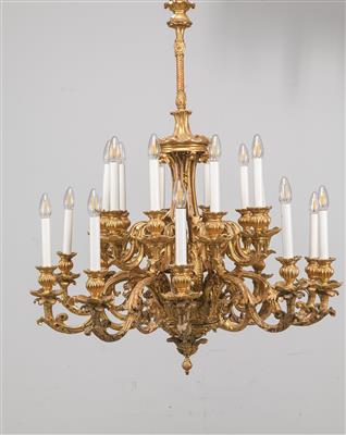 A large Late Biedermeier wooden chandelier, - Asiatics, Works of Art and furniture