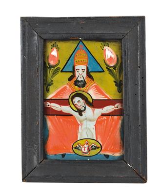 A reverse glass painting, Trinitas, Sandl, - Asiatics, Works of Art and furniture