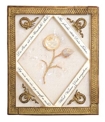 Joseph Endletsberger (Vienna 1779 - 1856), a Biedermeier greeting card, rose, - Asiatics, Works of Art and furniture