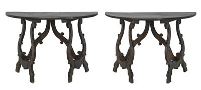 A pair of provincial console tables from Italy, - Nábytek