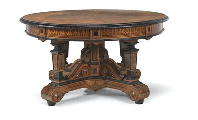 A round dining room extension table, - Asiatics, Works of Art and furniture