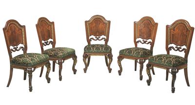 A set of 5 chairs, - Mobili