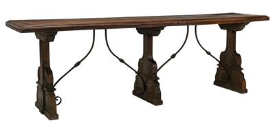 A narrow rectangular table of the refectory type, - Nábytek