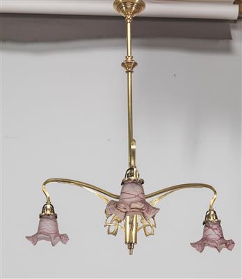 A late Art Nouveau brass chandelier, - Mobili