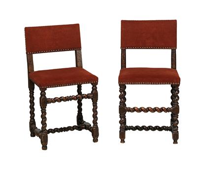 Two slightly different early Baroque chairs, - Asiatics, Works of Art and furniture