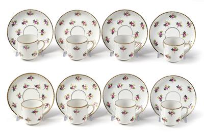8 Coffee Cups with 8 Saucers, - L’Art de Vivre