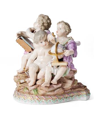 Allegory of Astronomy with 3 Putti, Meissen, - Furniture; Works of Art; Glas and Porcelain