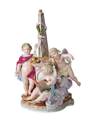 Allegory of Poetry with 3 Putti, Meissen, - Mobili e Antiquariato