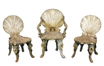 An Armchairs and 2 Chairs, - Furniture; Works of Art; Glas and Porcelain